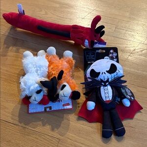 Halloween Lamb Chops, Jack Skellington & Devil Loofa Dog Toys